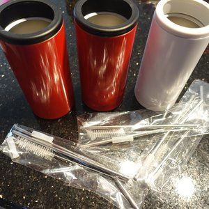 Tumblers w/Straws & Bristle Brushes Lot